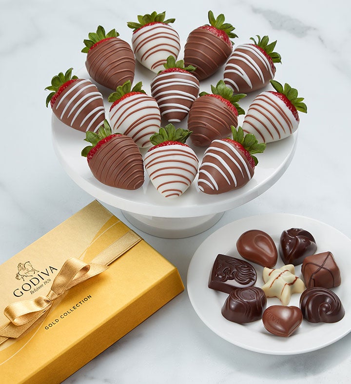 Godiva® Ballotin & Gourmet Drizzled Strawberries™ 